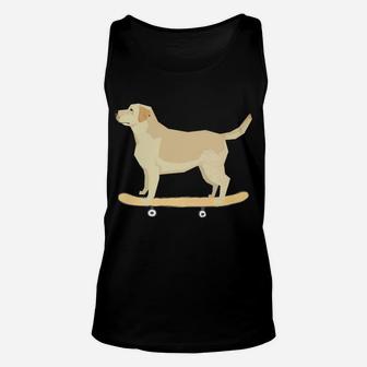 Funny Skateboarding Lab Dad Dog Puppy Gift Unisex Tank Top - Seseable
