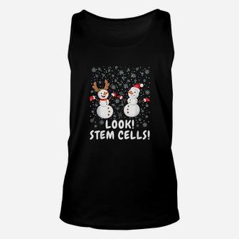 Funny Stem Cell Snowman Christmas Science Gift Unisex Tank Top - Seseable