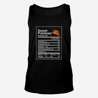 Funny Sweet Potato Nutrition Facts Thanksgiving Matching T-shirt Unisex Tank Top - Seseable