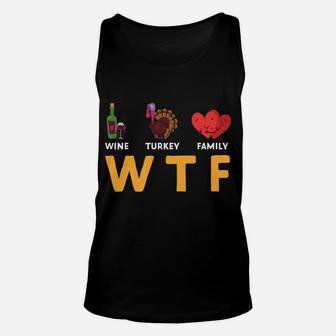 Funny Thanksgiving Party Gift Wine Turkey Family Unisex Tank Top - Seseable