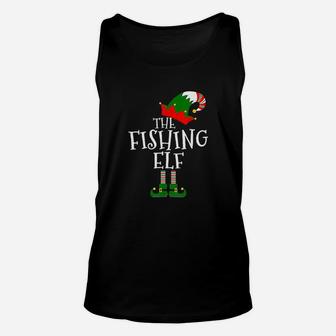 Funny The Fishing Elf Matching Family Group Gift Christmas Unisex Tank Top - Seseable