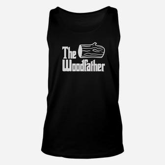 Funny The Woodfather Fathers Day Woodworker Carpenter Dad Premium Unisex Tank Top - Seseable