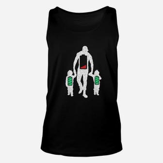 Funny Tired Twin Dad Low Battery Full Charge Unisex Tank Top - Seseable
