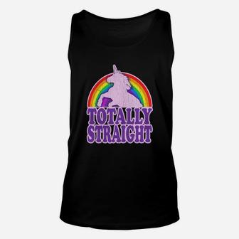 Funny - Totally Straight Unicorn Rainbow Lgbtq Tshirt Unisex Tank Top - Seseable