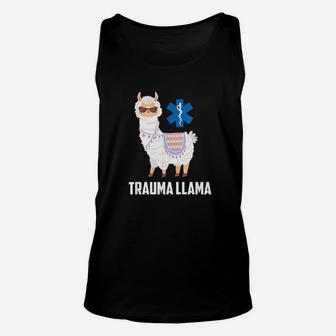 Funny Trauma Llama Nurse First Responder Gag Gift Unisex Tank Top - Seseable