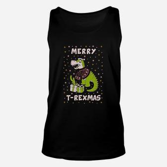 Funny Trex Xmas Ugly For Christmas Unisex Tank Top - Seseable