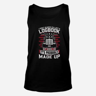 Funny Trucker Logbook Truck Driving Gift Tractor Trailer Unisex Tank Top - Seseable