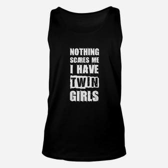 Funny Twin Daughter Mom Of Twins Dad Of Twins Unisex Tank Top - Seseable