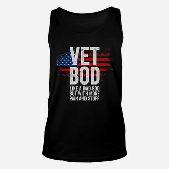 Funny Veteran American Vet Bod Like Dad Bod Unisex Tank Top - Seseable