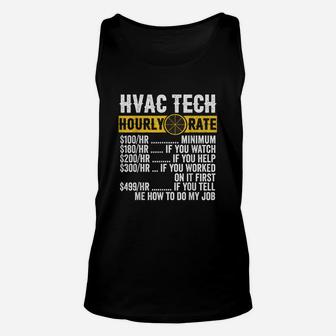 Funny Vintage Hvac Technician Apparel Hourly Rate Unisex Tank Top - Seseable