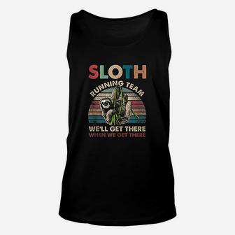 Funny Vintage Sloth Running Team Marathon Runners Jogging Unisex Tank Top - Seseable