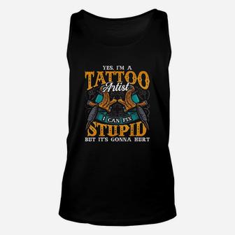 Funny Vintage Tattoo Artist Quote Tattooing Machine Unisex Tank Top - Seseable