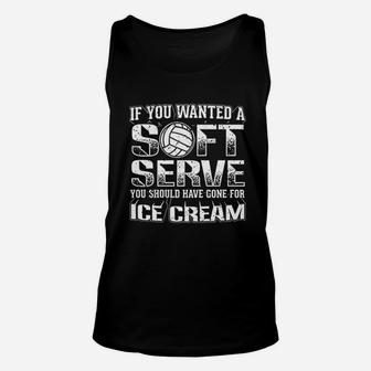 Funny Volleyball Design Soft Serve Go For Ice Cream Unisex Tank Top - Seseable