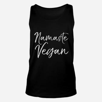 Funny Yoga Pun Vegan Joke Gift Yoga Exercise Namaste Vegan Unisex Tank Top - Seseable