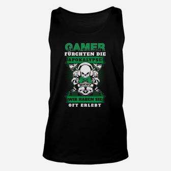 Gamer-Apokalypse Unisex TankTop, Schwarzes mit Spruch & Totenkopf-Design - Seseable