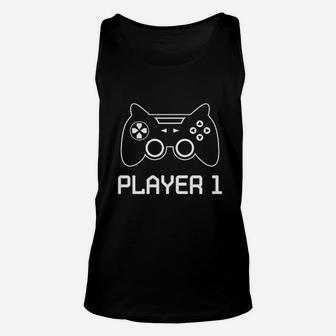 Gamer For Father Son Daughter Player 1 Player 2 Unisex Tank Top - Seseable