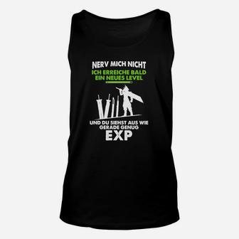 Gamer-Unisex TankTop Neues Level EXP, Witziges Design in Schwarz - Seseable