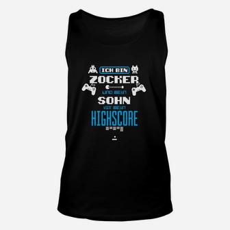 Gamer Vater und Sohn Unisex TankTop, Highscore Familie Spaß-Tee - Seseable