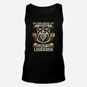 Geburt von Legenden 1958 Herren Unisex TankTop, Vintage 65. Geburtstagsdesign - Seseable