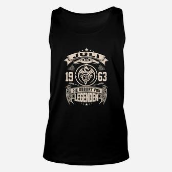 Geburt von Legenden 1963 Unisex TankTop, Vintage Schwarz für Juli-Jubilare - Seseable