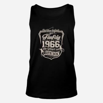 Geburt von Legenden 1966 Unisex TankTop, Schwarzes Retro Herren Tee - Seseable