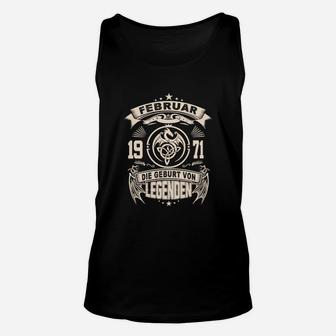 Geburt von Legenden 1971 Unisex TankTop, Vintage Februar Geburtstag - Seseable