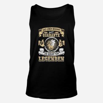 Geburt von Legenden 1978 Quarantäne-Themen Unisex TankTop, Retro Design - Seseable