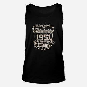 Geburtsjahr 1951 Legenden Vintage Unisex TankTop, Retro Look Tee - Seseable