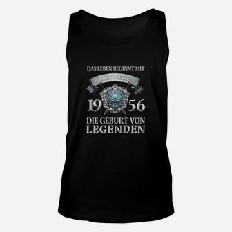 Geburtsjahr 1956 Legenden Unisex TankTop, Leben Beginnt Retro Design - Seseable