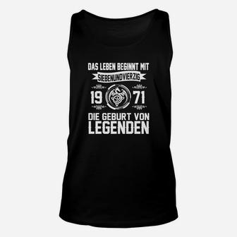 Geburtsjahr 1971 Unisex TankTop, Leben Beginnt mit 47, Legenden Design - Seseable