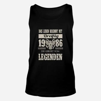 Geburtsjahr 1986 Legenden Unisex TankTop, Retro Motto Design - Seseable