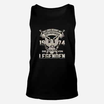 Geburtsjahr-Legenden Schwarzes Unisex TankTop, Adlermotiv Design - Seseable