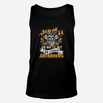 Geburtstags-Unisex TankTop: 18 mit 26 Jahren Erfahrung & Totenkopf-Motiv - Seseable