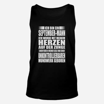 Geburtstags-Unisex TankTop für Männer September, Herzensspruch Edition - Seseable