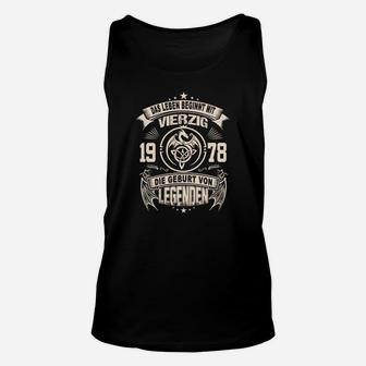 Geburtstags-Unisex TankTop Legenden 1978, Vintage Design für 40. Jahrestag - Seseable