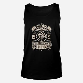 Geburtstagsshirt für Februar-Legenden 1981, Jahrgang Design-Tee Unisex TankTop - Seseable