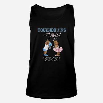 Gender Reveal Aunt Love You Touchdown Tutu Baby Shower Unisex Tank Top - Seseable
