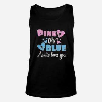 Gender Reveal Party T Shirts Aunt Auntie Pink Blue Love You Unisex Tank Top - Seseable