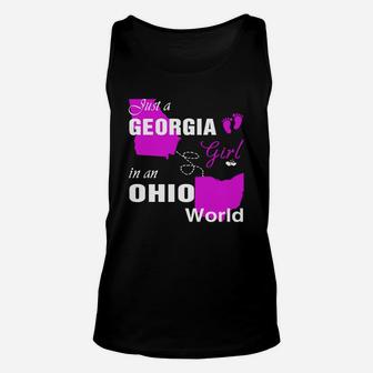 Georgia Girl In Ohio Shirts Georgia Girl Tshirt,ohio Girl T-shirt,ohio Girl Tshirt,georgia Girl In Ohio Shirts,ohio Hoodie, Ohio Tshirt Unisex Tank Top - Seseable