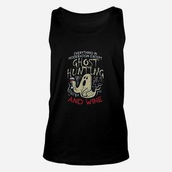 Ghost Hunting And Wine Gift For Ghost Hunter Unisex Tank Top - Seseable