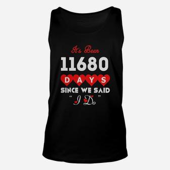 Gift For 32nd Wedding Anniversary Husband And Wife Shirt Unisex Tank Top - Seseable