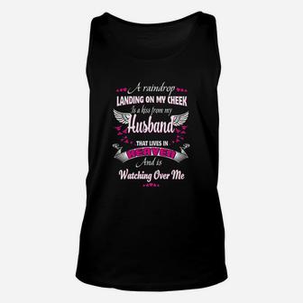 Gift For Wives Loss Husband Memorial My Husband In Heaven Unisex Tank Top - Seseable