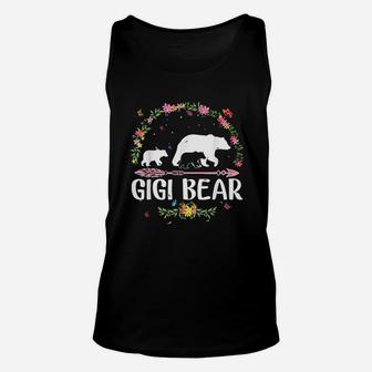 Gigi Bear Flowers Matching Family Bear Mothers Day Gift Unisex Tank Top - Seseable