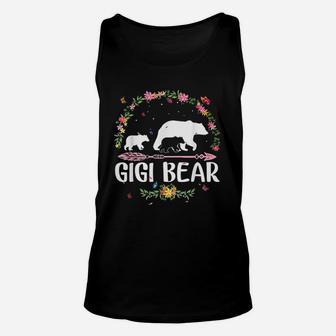 Gigi Bear Flowers Matching Family Bear Mothers Day Gift Unisex Tank Top - Seseable