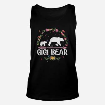 Gigi Bear Flowers Matching Family Bear Mothers Day Unisex Tank Top - Seseable