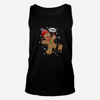 Gingerbread Man Oh Snap Christmas Unisex Tank Top - Seseable