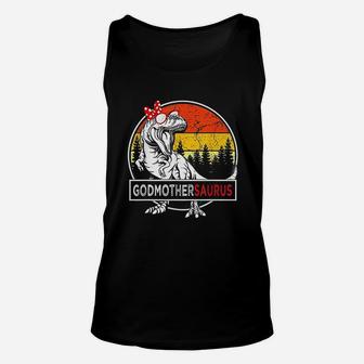 Godmothersaurus Dinosaur Funny Godmother Saurus Family Unisex Tank Top | Seseable CA