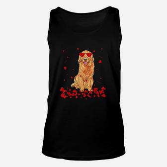 Golden Retriever Heart Valentines Day Gift Dog Dad Unisex Tank Top - Seseable