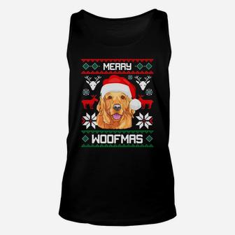 Golden Retriever Merry Woofmas Dog Christmas Unisex Tank Top - Seseable