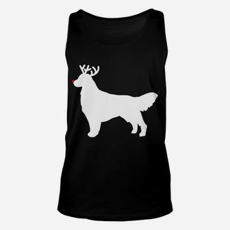 Golden Retriever Reindeer Christmas Dog Unisex Tank Top - Seseable